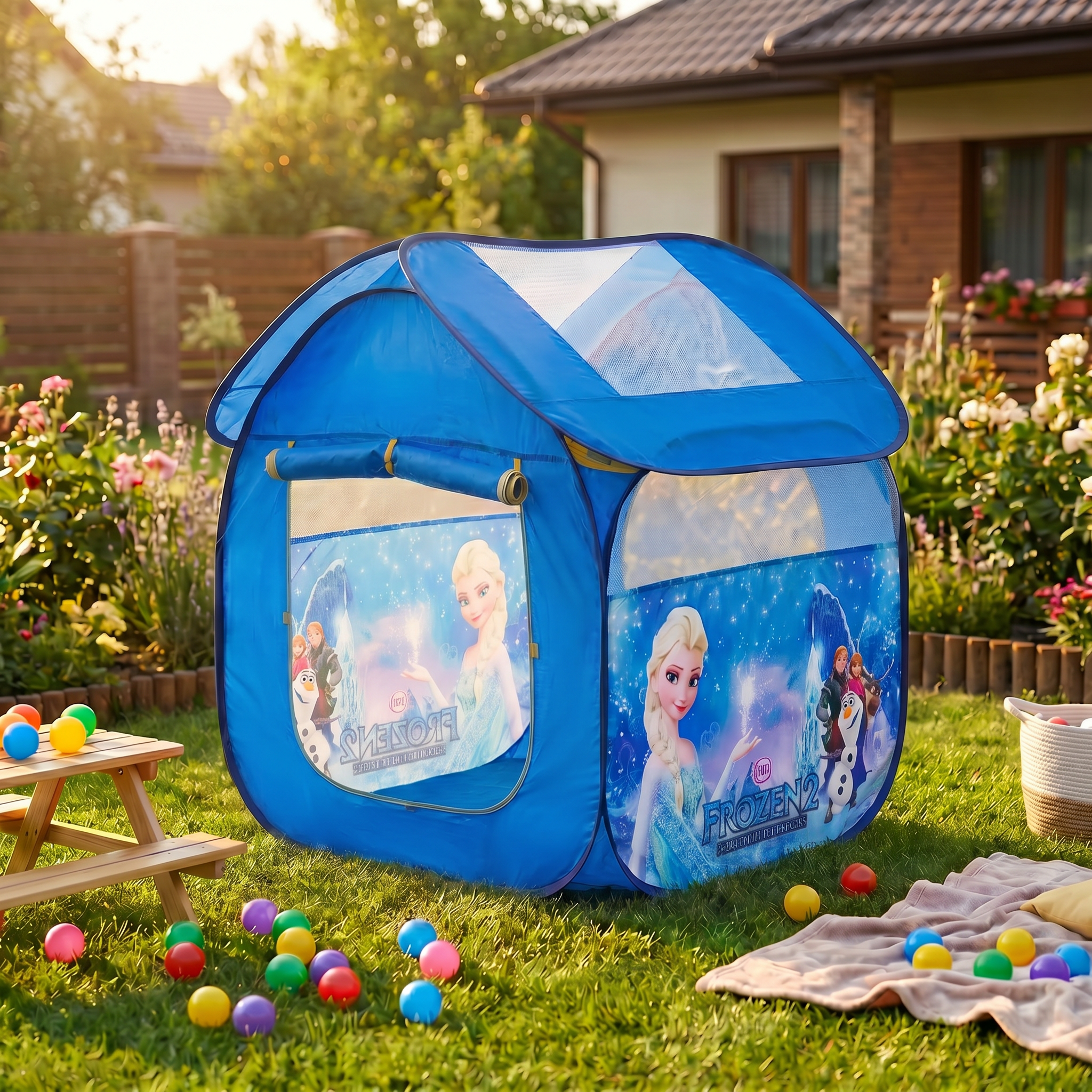 Frozen Kureghor Tent House with 100 Balls For Kids