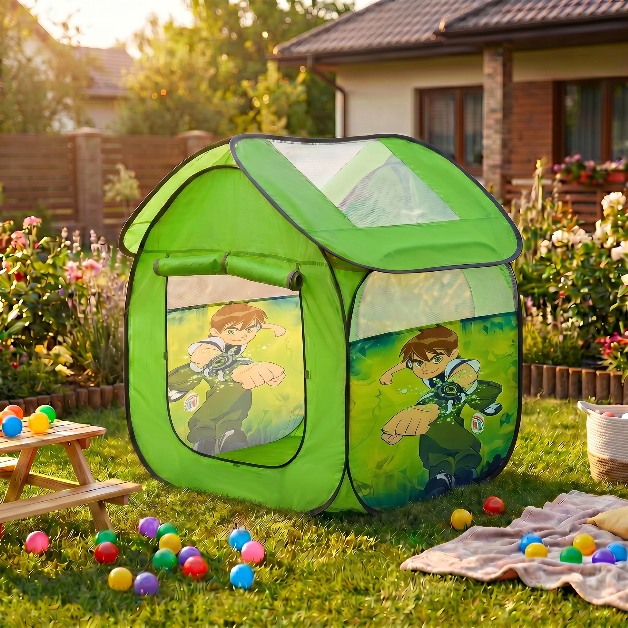 Ben-10 Kureghor Tent House with 100 Balls For Kids.